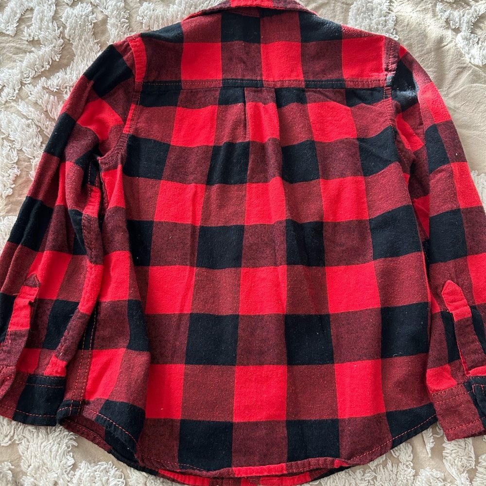 Cat & Jack Toddler boys plaid woven long sleeve shirt 5T - Picture 2 of 4
